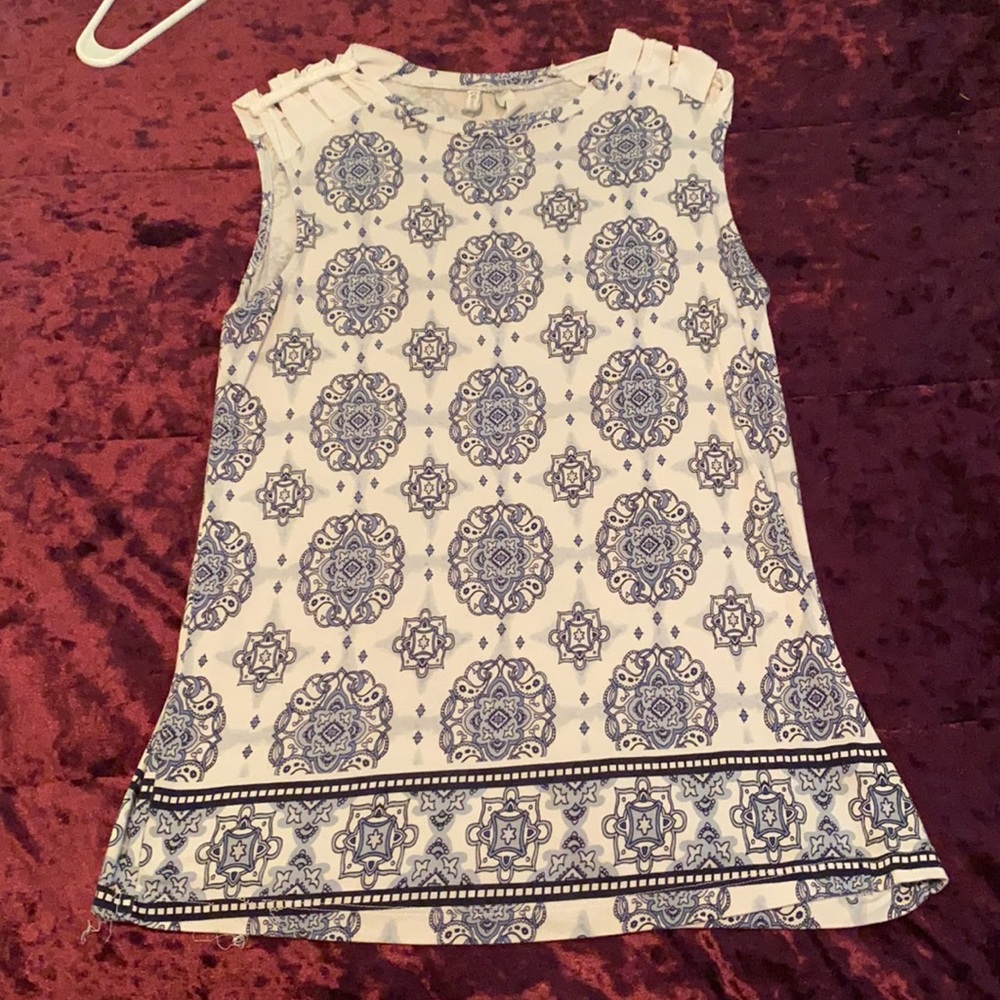 White and Blue Tank Top